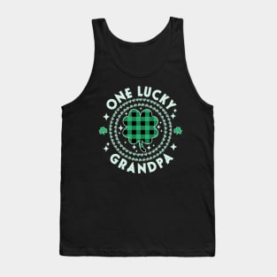 One Lucky Grandpa Green Irish Shamrocks St Patricks Day Tank Top